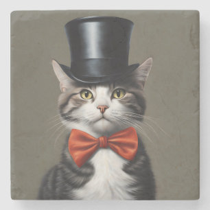 Victorian Cat Stone Coaster