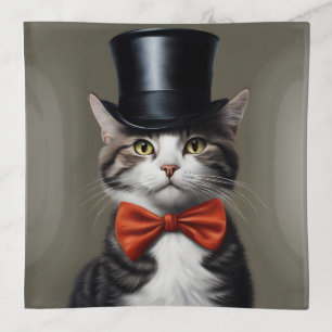 Victorian Cat Trinket Tray
