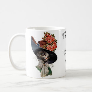 Victorian Cat with Hat  Coffee Mug