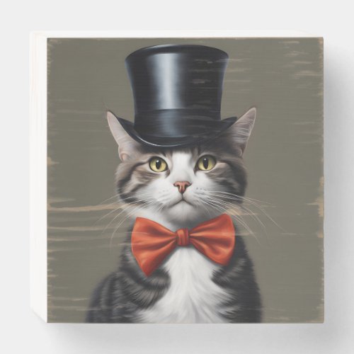 Victorian Cat Wooden Box Sign