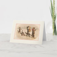 Victorian Cats and Kittens Valentine's Day Card