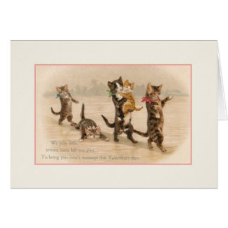 Victorian Cats and Kittens Valentine's Day Card