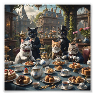 Victorian Cats Tea Party Photo Print