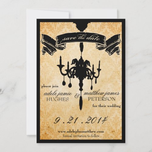 Victorian Chandelier Ã¢â‚¬Â¢ black &amp; cream Save the Date
