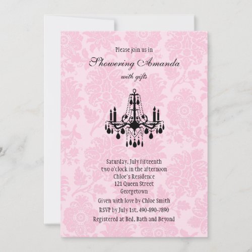 Victorian Chandelier Bridal Shower Invitation