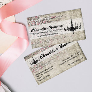 Victorian Chandelier Shabby Chic Vintage Damask Business Card