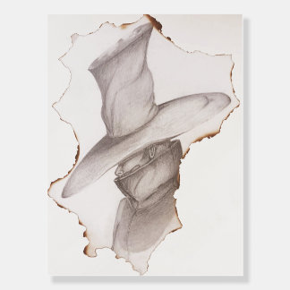 Victorian Charm: Burnt Paper Portrait on Foam Board