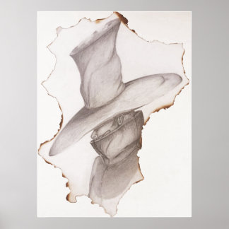 Victorian Charm: Burnt Paper Portrait on  Poster