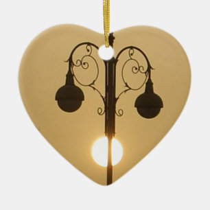 Victorian Charm: Vintage Streetlight Lamp Posts Ceramic Ornament