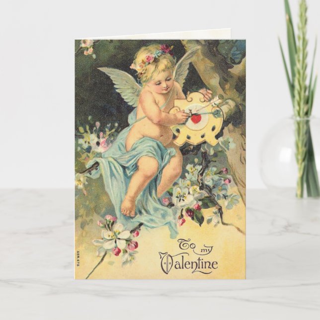 Victorian Cherub Valentine's Day Card (Front)