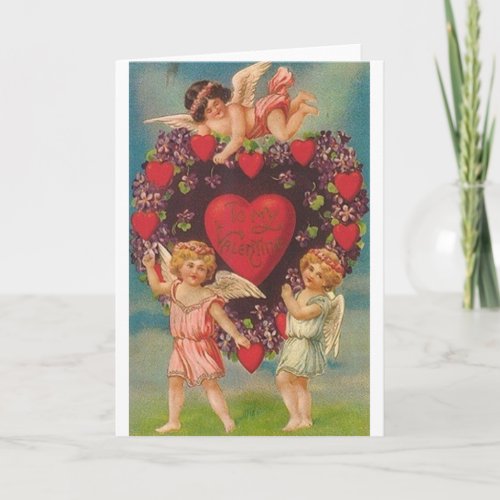 Victorian Cherub Valentines Day Card