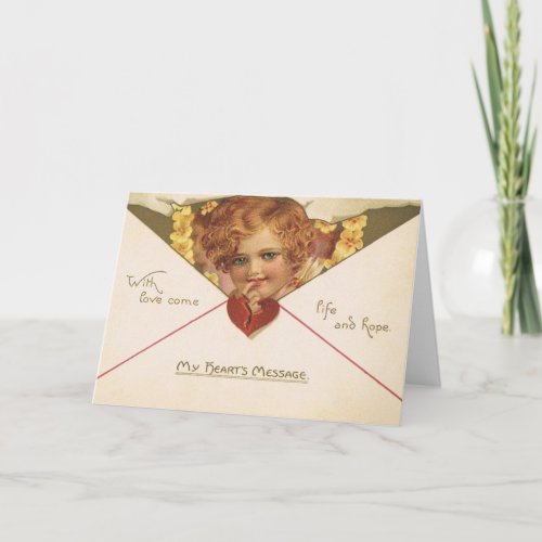 Victorian Cherub Valentines Day Card