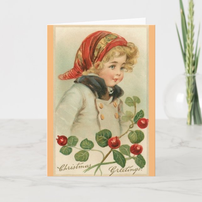 Victorian Child Christmas Greeting Card (Front)