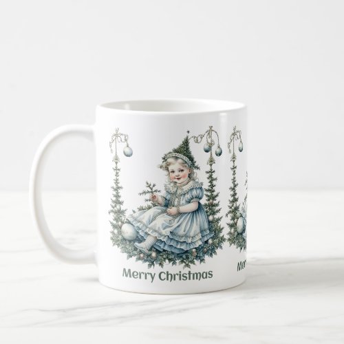 Victorian child Christmas Tree Hat Coffee Mug