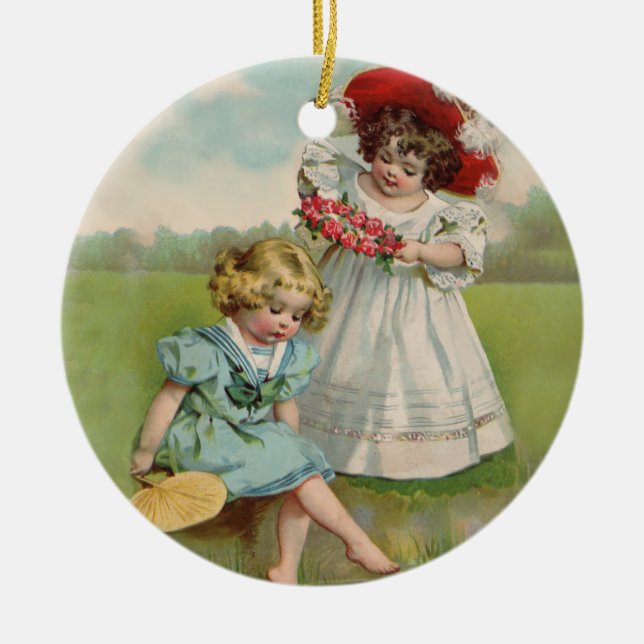Victorian Children Ceramic Ornament (Front)
