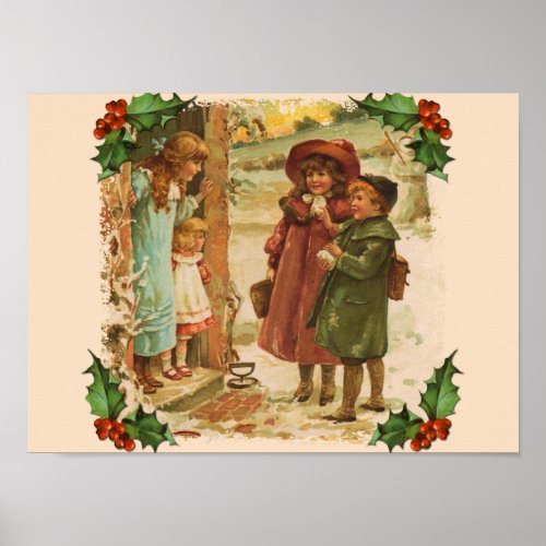 Victorian Children Christmas Break Poster