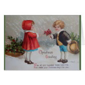 Victorian Children Christmas Greeting Card (Front Horizontal)
