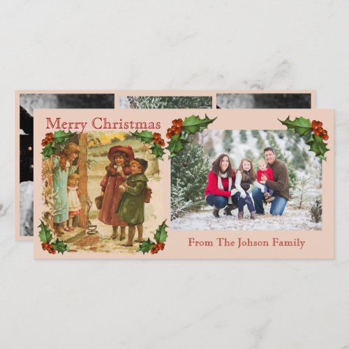 Victorian Children Christmas Photo Card