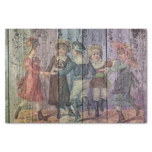 Victorian Children Dancing Tissue Paper