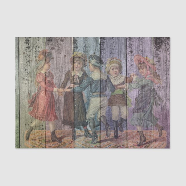Victorian Children Dancing Tissue Paper (Front)