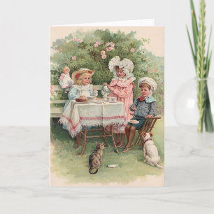 Victorian Children Tea Party Note Card