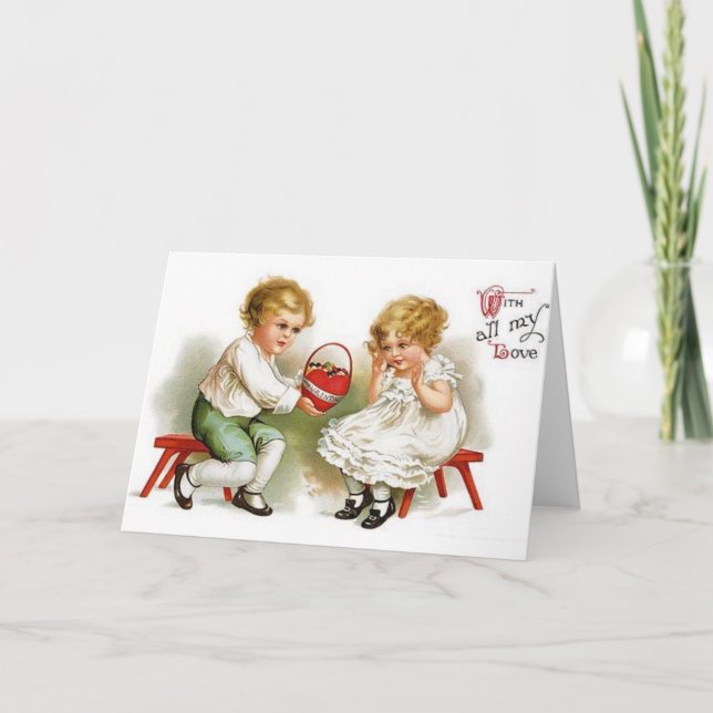 Victorian Children Valentine's Day Card (Front)