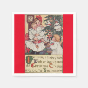 Victorian Children Vintage Christmas Paper Napkins