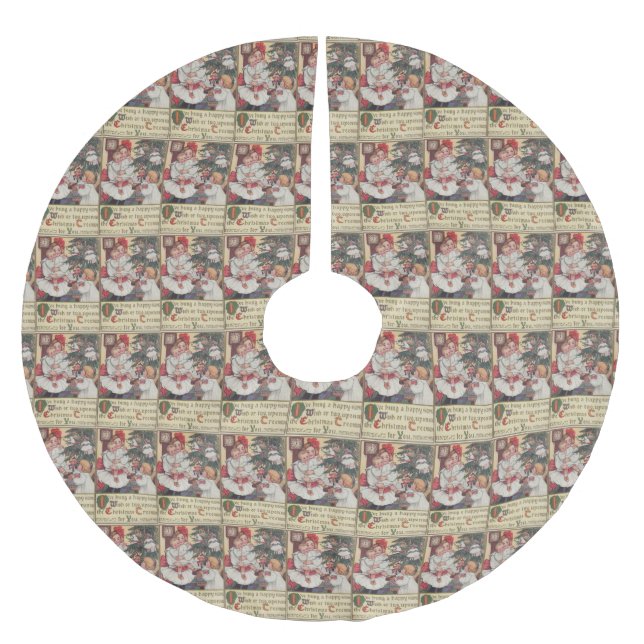 Victorian Children Vintage Christmas Tree Skirt (Front)
