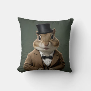 Victorian Chipmunk Throw Pillow
