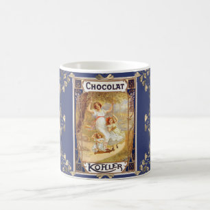 Victorian chocolate cocoa label elegant advertisem coffee mug