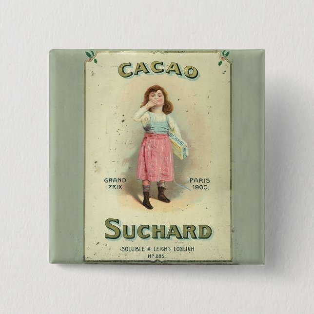 Victorian Chocolate Kiss Girl Sugar Button (Front)