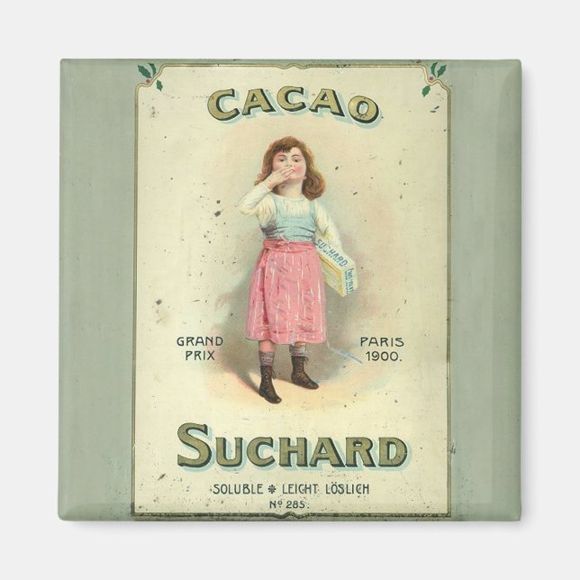 Victorian Chocolate Kiss Girl Sugar Magnet (Front)