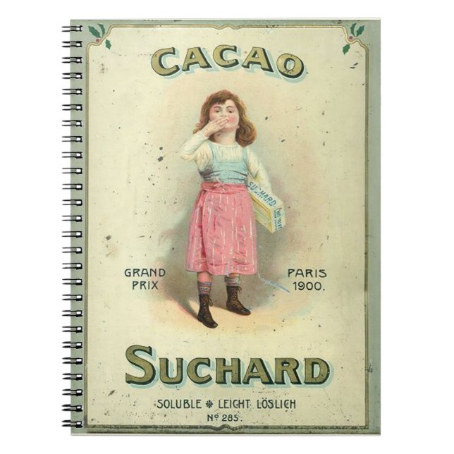 Victorian Chocolate Kiss Girl Sugar Notebook (Front)