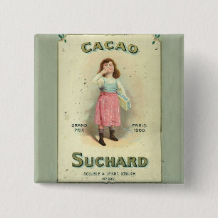 Victorian Chocolate Kiss Girl Sugar Pinback Button