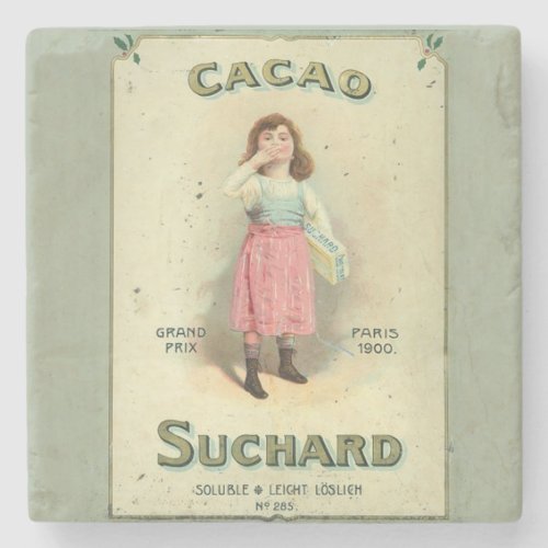 Victorian Chocolate Kiss Girl Sugar Stone Coaster