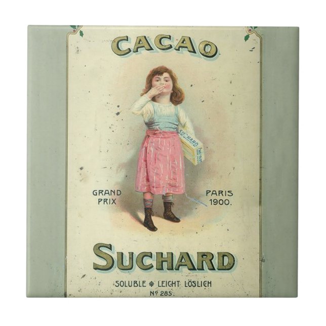 Victorian Chocolate Kiss Girl Sugar Tile (Front)