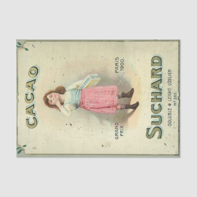 Victorian Chocolate Kiss Girl Sugar Tissue Paper (Front)
