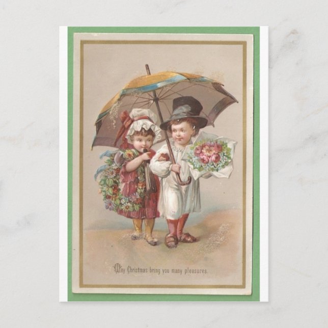 Victorian Christams Greeting Card 1885 (Front)