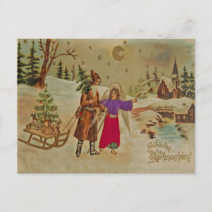 Victorian Christkind Angel Fröhliche Weihnachten! Postcard