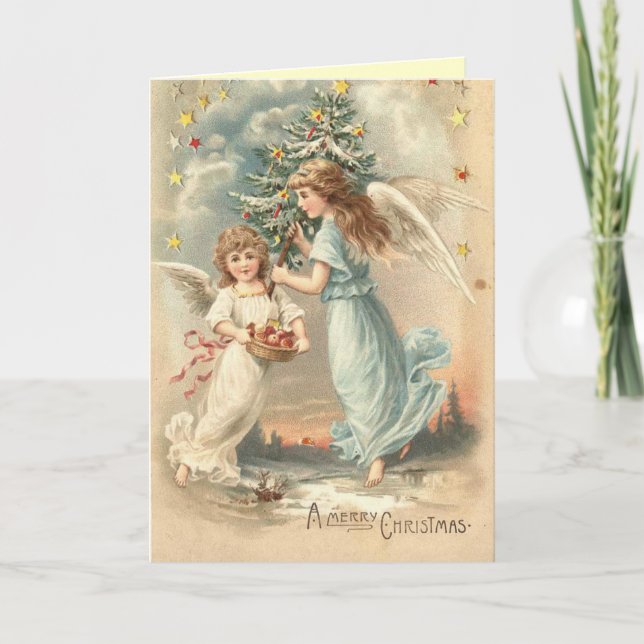 Victorian Christmas Angel Card (Front)