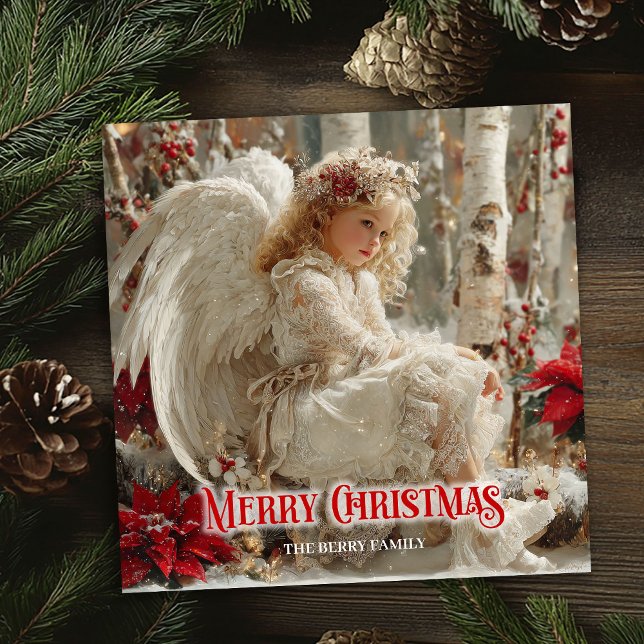 Victorian Christmas angel editable holiday cards (Victorian Christmas angel editable holiday greeting)