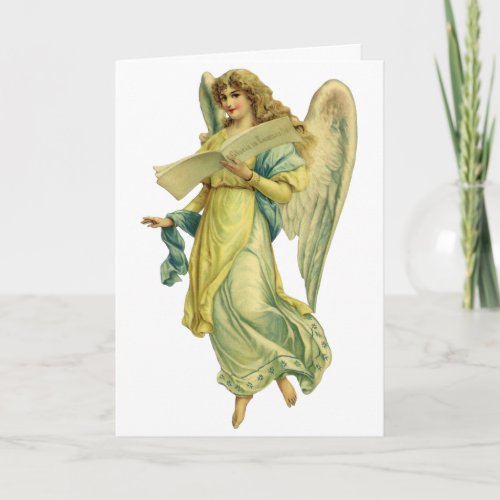 Victorian Christmas Angel Gloria in Excelsis Deo Holiday Card