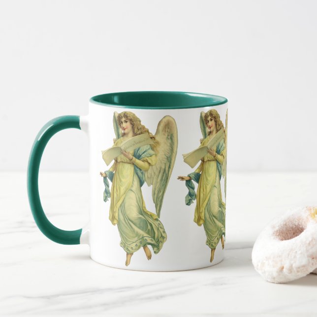 Victorian Christmas Angel, Gloria in Excelsis Deo Mug (With Donut)
