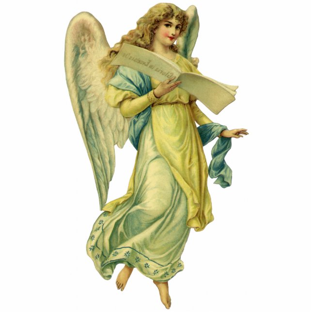 Victorian Christmas Angel, Gloria in Excelsis Deo Statuette (Front)