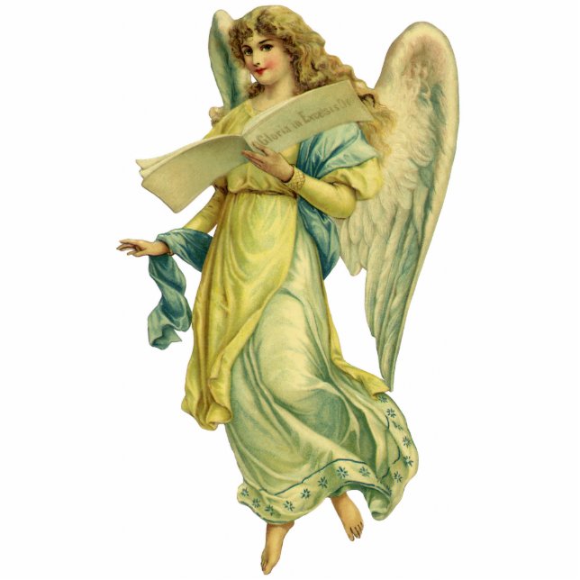 Victorian Christmas Angel, Gloria in Excelsis Deo Statuette (Front)