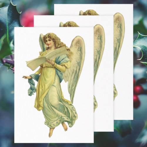 Victorian Christmas Angel Gloria in Excelsis Deo Wrapping Paper Sheets