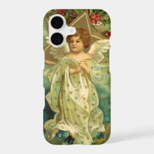 Victorian Christmas Angel with Vintage Gold Star iPhone 17 Case