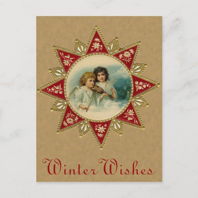 Victorian Christmas Angels Postcard (Front)