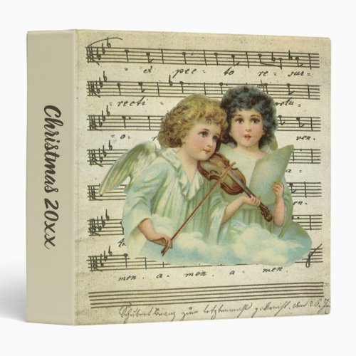 Victorian Christmas Angels Violin and Sheet Music 3 Ring Binder