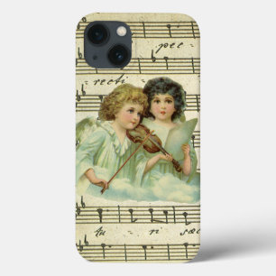 Victorian Christmas Angels Violin and Sheet Music iPhone 13 Case